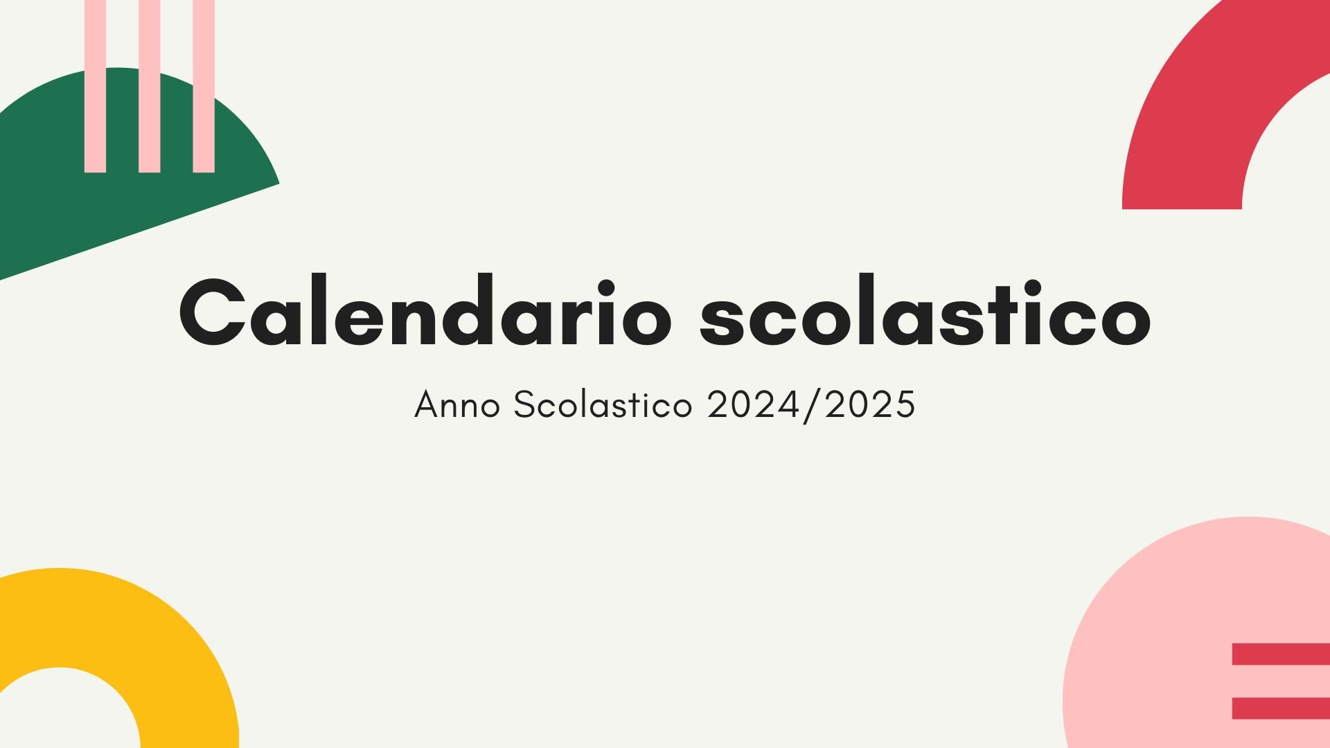 Calendario scolastico 2024-2025